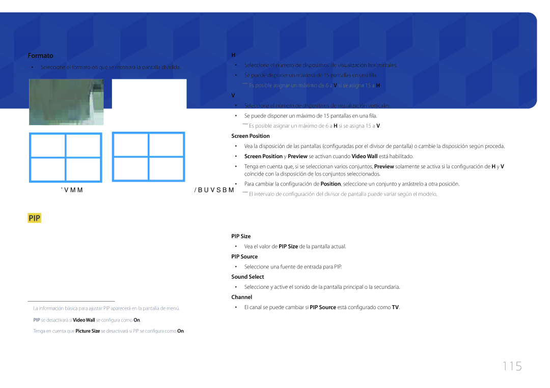 Samsung LH55UDCBLBB/EN, LH46UDCBLBB/EN manual 115, Pip 