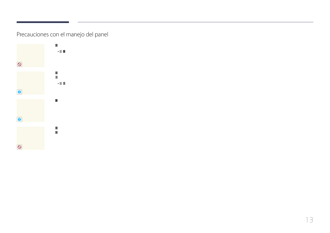 Samsung LH55UDCBLBB/EN, LH46UDCBLBB/EN manual Precauciones con el manejo del panel 