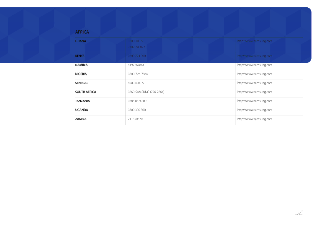 Samsung LH46UDCBLBB/EN, LH55UDCBLBB/EN manual 152 