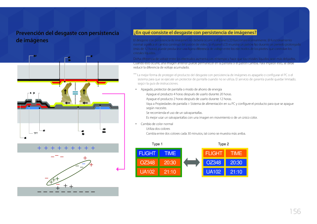 Samsung LH46UDCBLBB/EN, LH55UDCBLBB/EN manual 156, Prevención del desgaste con persistencia de imágenes 