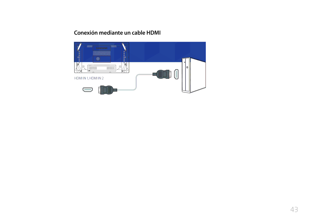 Samsung LH55UDCBLBB/EN, LH46UDCBLBB/EN manual Conexión mediante un cable Hdmi 