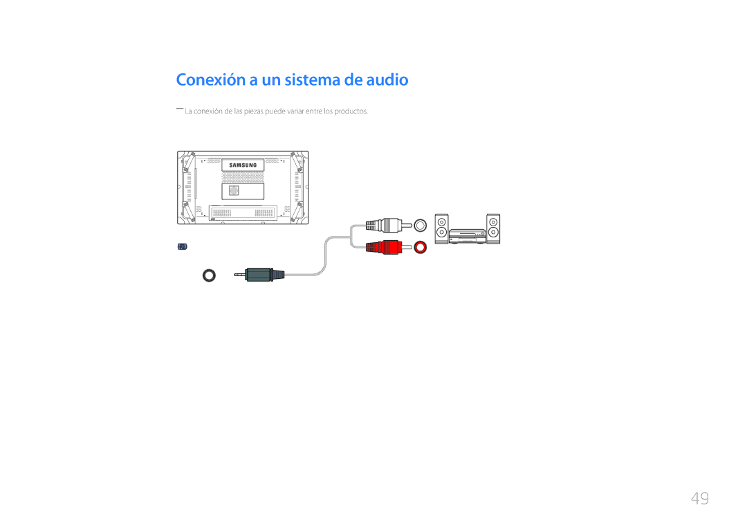 Samsung LH55UDCBLBB/EN, LH46UDCBLBB/EN manual Conexión a un sistema de audio 