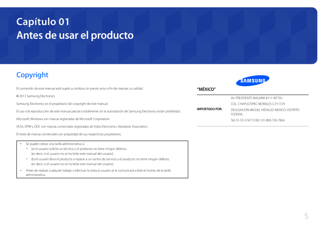 Samsung LH55UDCBLBB/EN, LH46UDCBLBB/EN manual Antes de usar el producto, Copyright 