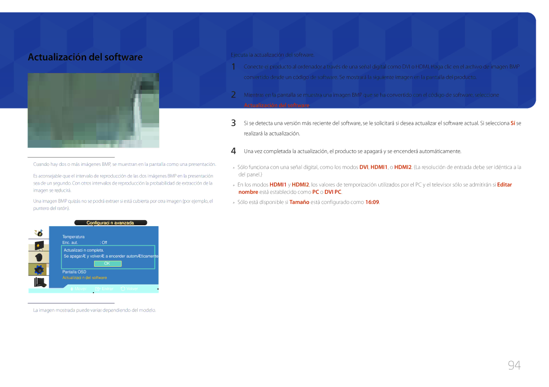 Samsung LH46UDCBLBB/EN, LH55UDCBLBB/EN manual Actualización del software 