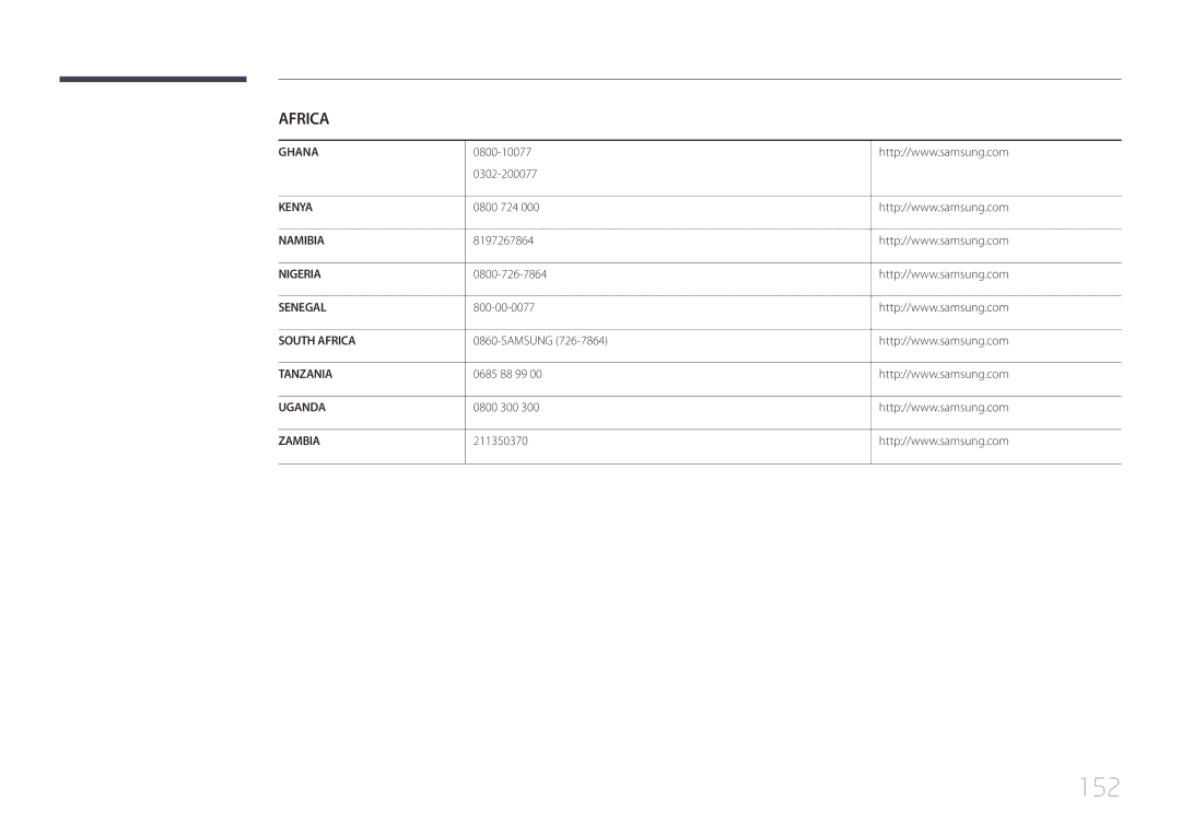 Samsung LH46UDCBLBB/EN, LH55UDCBLBB/EN manual 152 