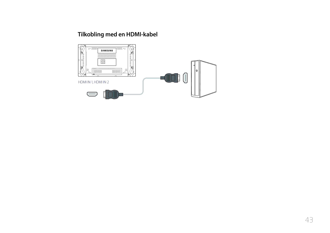 Samsung LH55UDCBLBB/EN, LH46UDCBLBB/EN manual Tilkobling med en HDMI-kabel 