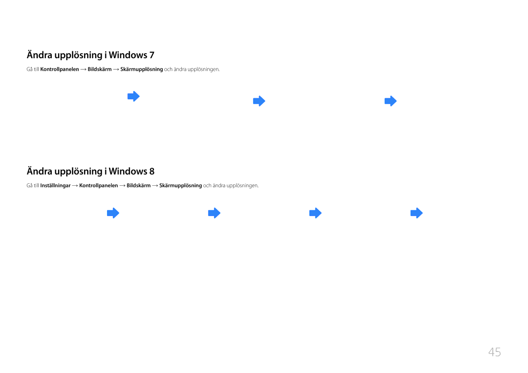 Samsung LH55UDCBLBB/EN, LH46UDCBLBB/EN manual Ändra upplösning i Windows 