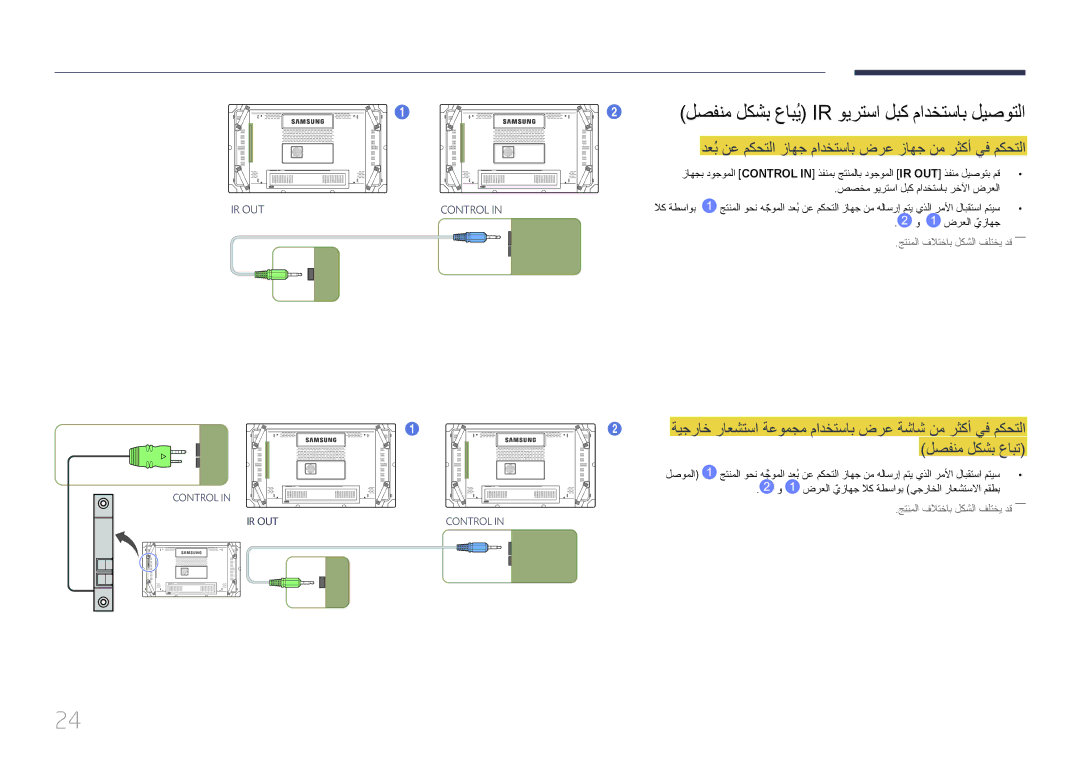 Samsung LH46UDCBLBB/NG, LH46UDCBLBB/UE manual لصفنم لكشب عابُي Ir ويرتسا لبك مادختساب ليصوتلا, ضرعلا يزاهجّ, لصوملا 