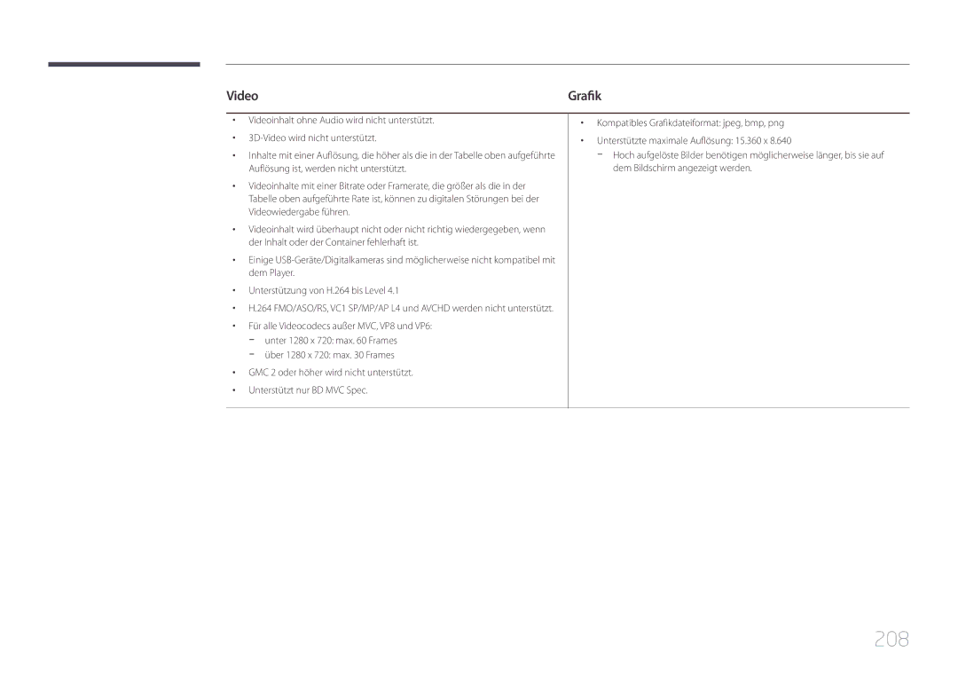 Samsung LH46UDCPLBB/EN, LH55UDCPLBB/EN manual 208, Video 