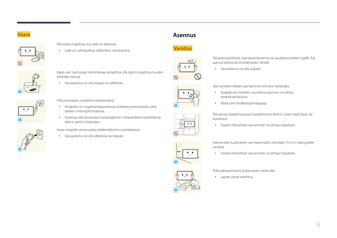 Samsung LH55UDCPLBB/EN, LH46UDCPLBB/EN manual Asennus 