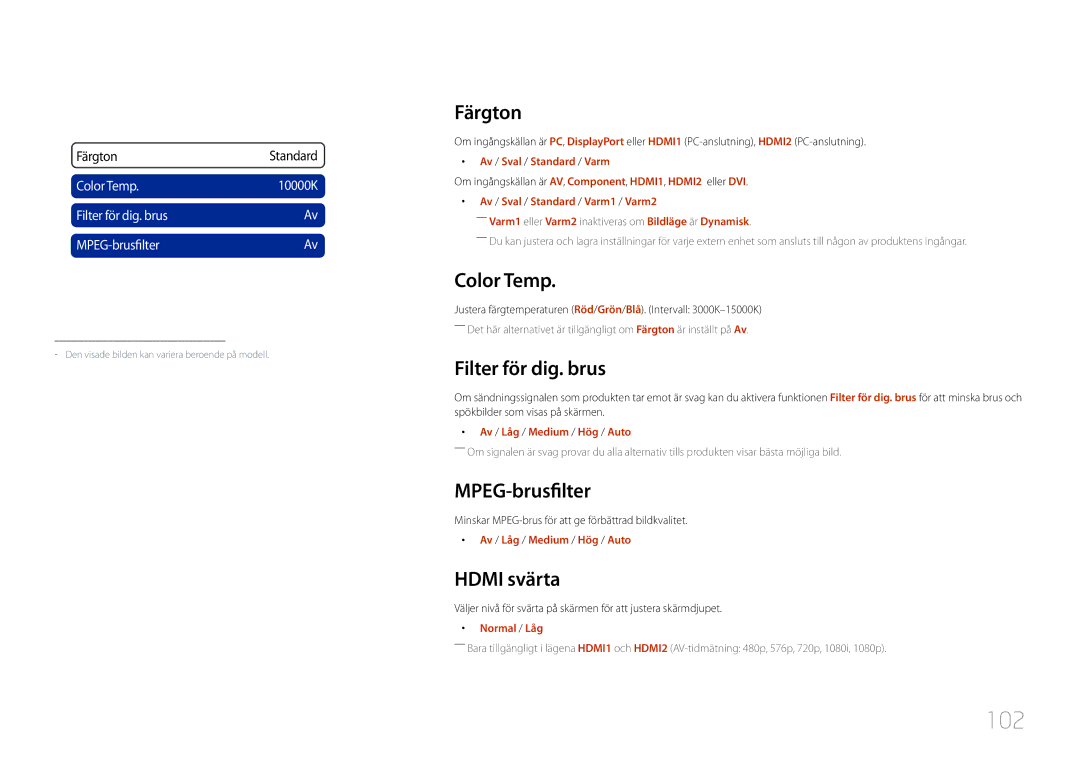 Samsung LH46UDCPLBB/EN, LH55UDCPLBB/EN manual 102 