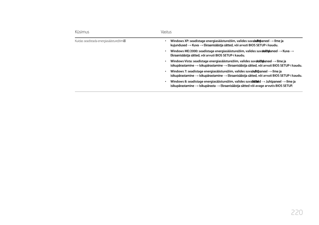 Samsung LH46UDCPLBB/EN manual 220, Kuidas seadistada energiasäästurežiimi?, Ilme ja, Kujundused Kuva 