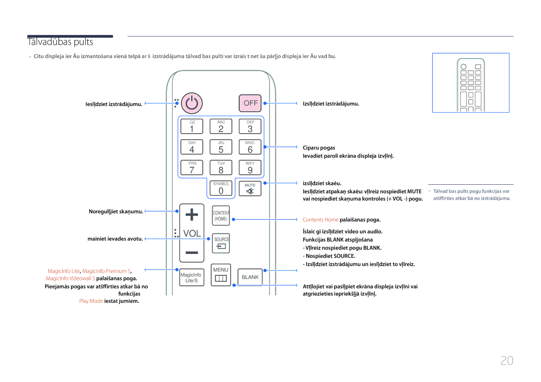 Samsung LH46UDCPLBB/EN manual Tālvadības pults, Ieslēdziet izstrādājumu 