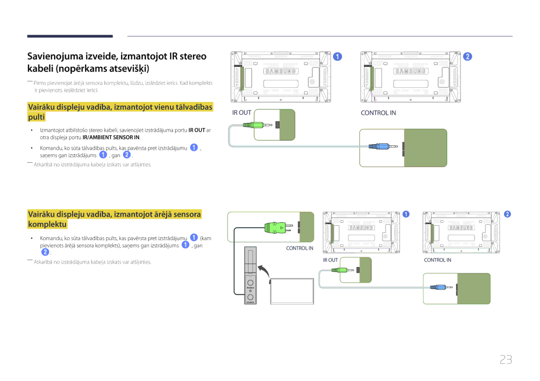 Samsung LH46UDCPLBB/EN manual Vairāku displeju vadība, izmantojot vienu tālvadības pulti 