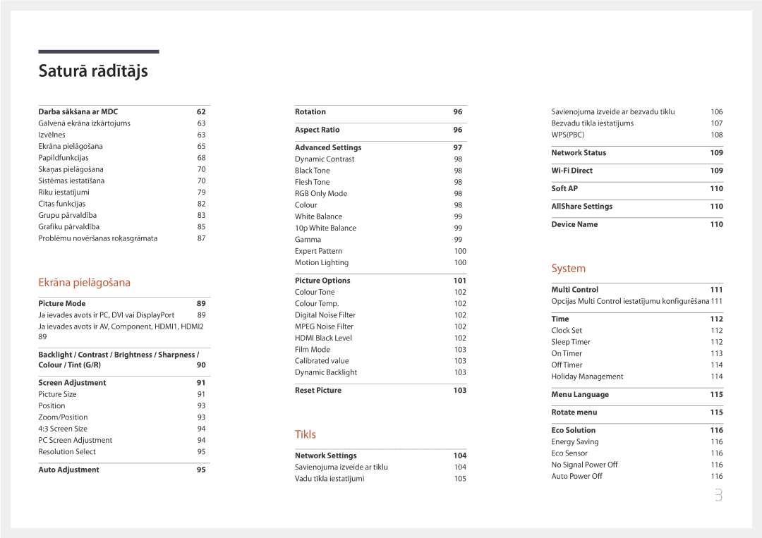 Samsung LH46UDCPLBB/EN manual Ekrāna pielāgošana 