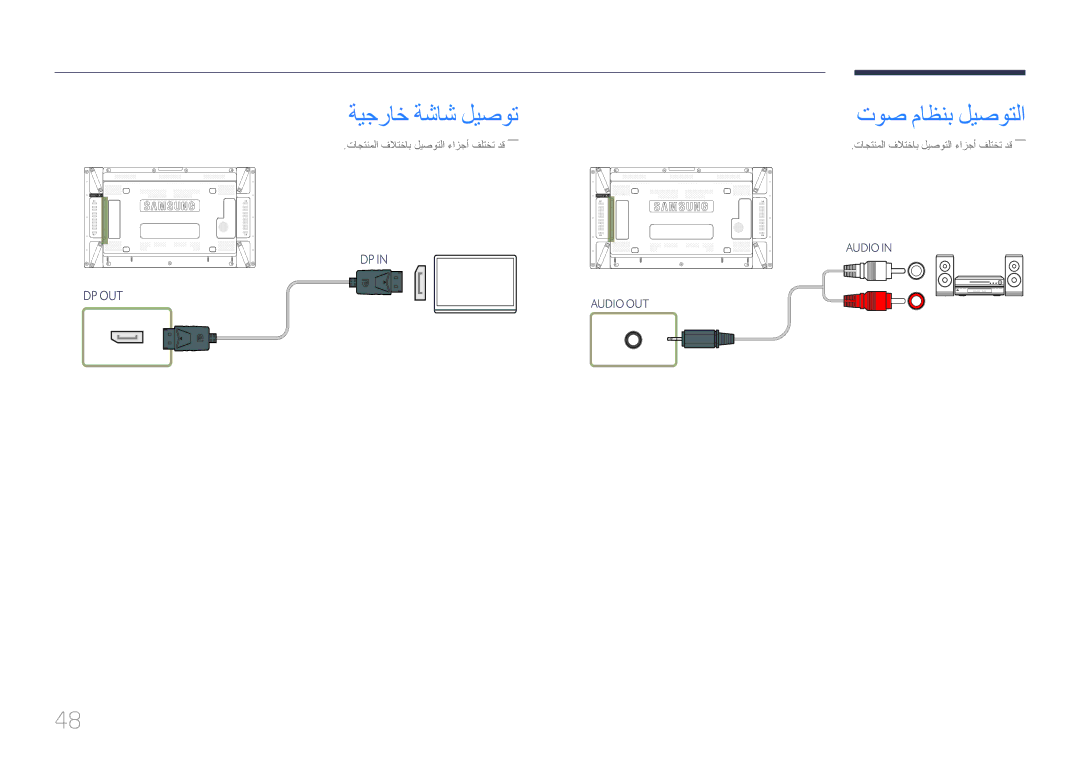 Samsung LH46UDCPLBB/NG, LH46UDCPLBB/UE, LH55UDCPLBB/NG manual توص ماظنب ليصوتلا 