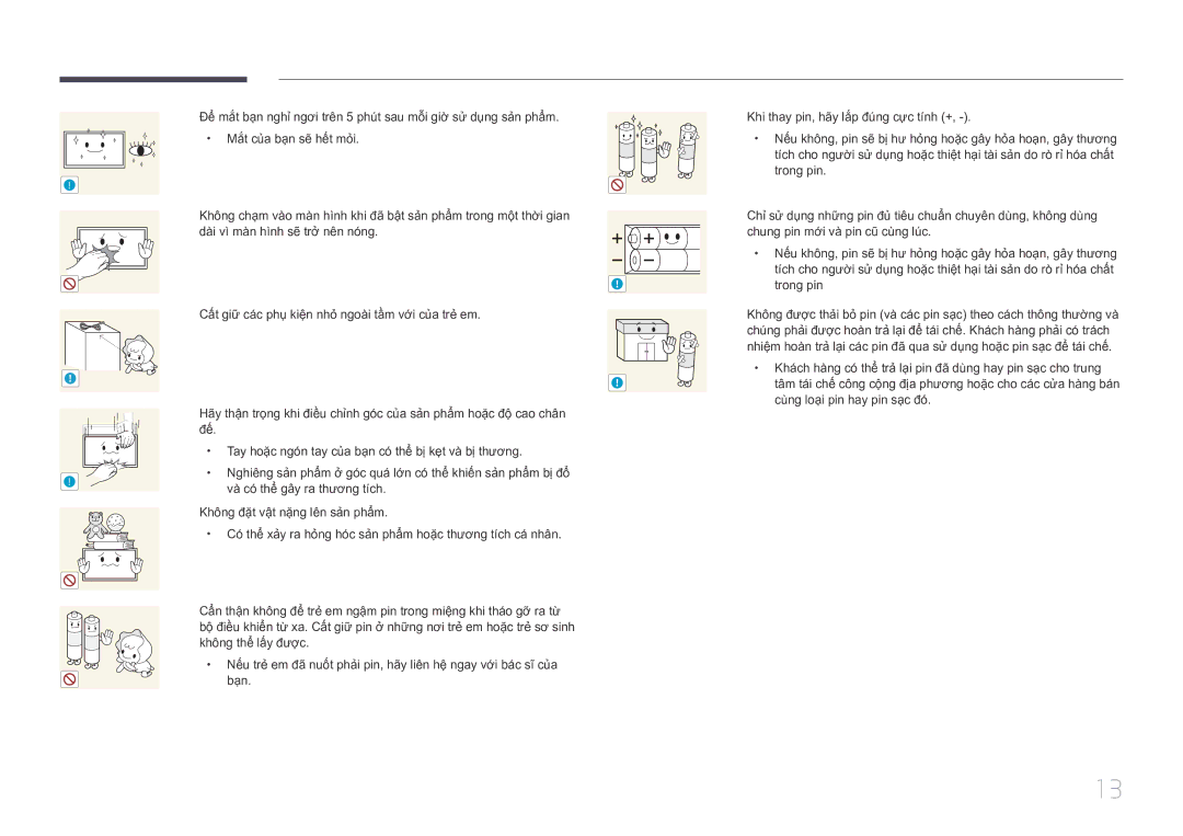 Samsung LH55UDCPLBB/XY, LH46UDCPLBB/XY manual Và có thể gây ra thương tích 