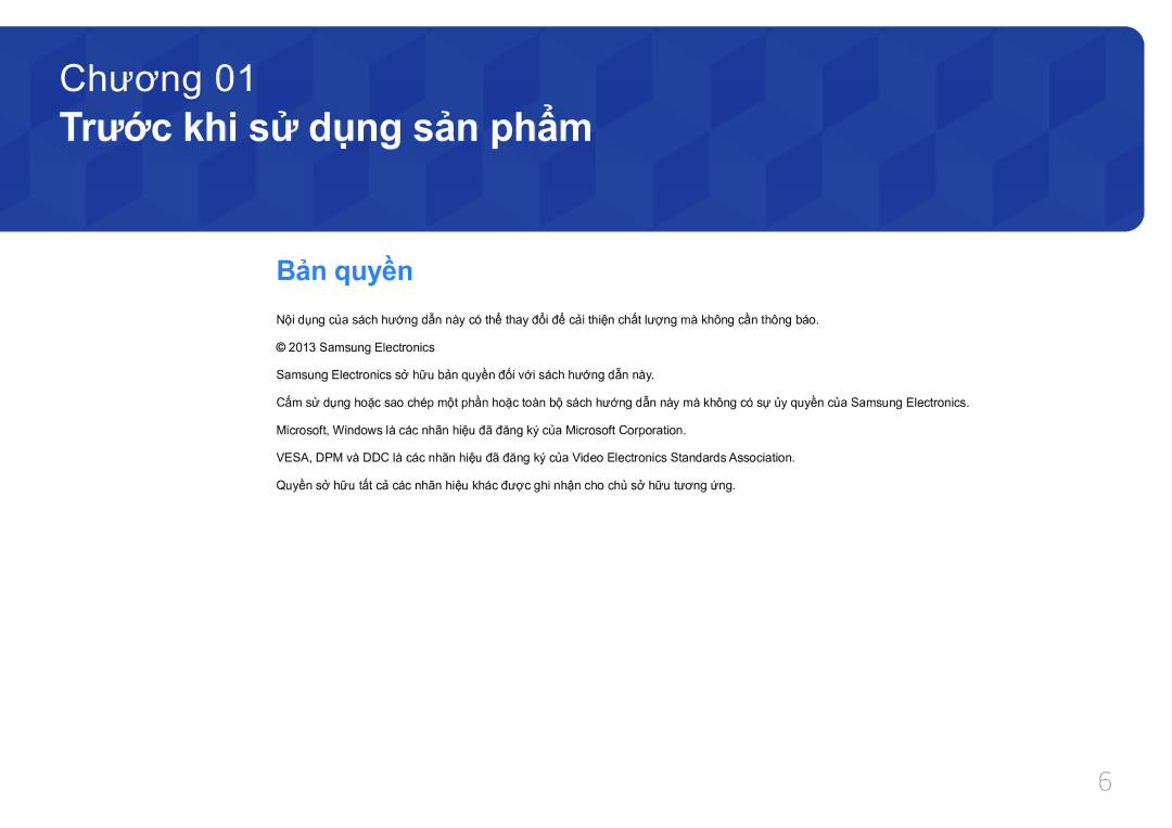 Samsung LH46UDCPLBB/XY, LH55UDCPLBB/XY manual Trước khi sử dụng sản phẩm, Bản quyền 