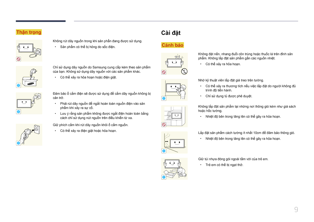 Samsung LH55UDCPLBB/XY, LH46UDCPLBB/XY manual Cài đặt 