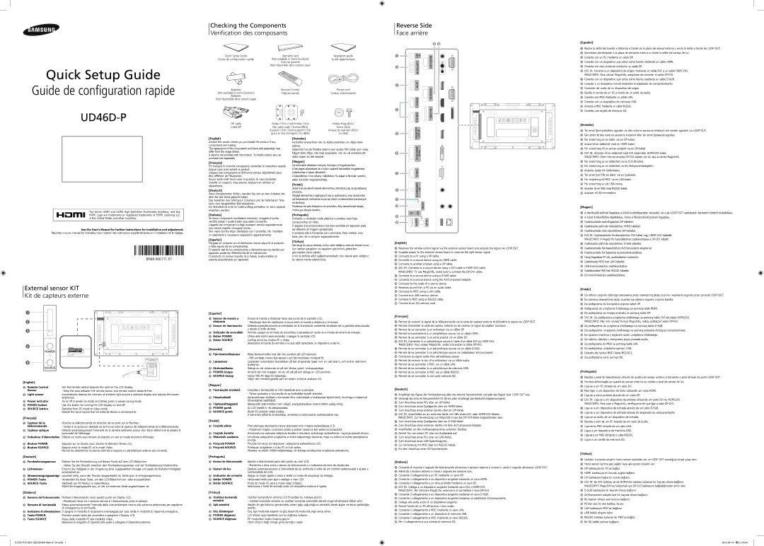 Samsung LH46UDDPUBB/EN manual Dispositivo DE Visualización LFD Manual del usuario 