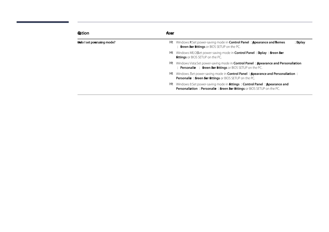 Samsung LH46UDDPUBB/EN manual Question, How do I set powersaving mode? 