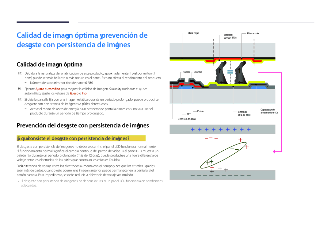 Samsung LH46UDDPUBB/EN manual Calidad de imagen óptima, ¿En qué consiste el desgaste con persistencia de imágenes? 