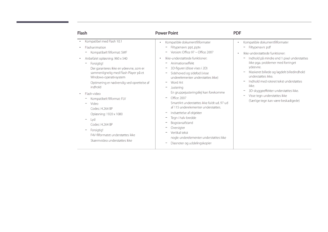 Samsung LH46UDDPUBB/EN manual Flash Power Point, Version Office 97 ~ Office, Vertikal tekst 