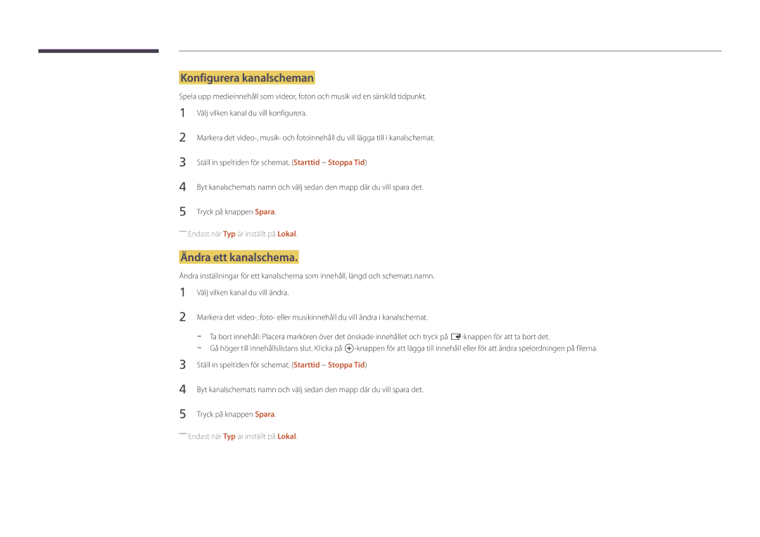 Samsung LH46UDDPUBB/EN manual Konfigurera kanalscheman, Ändra ett kanalschema 