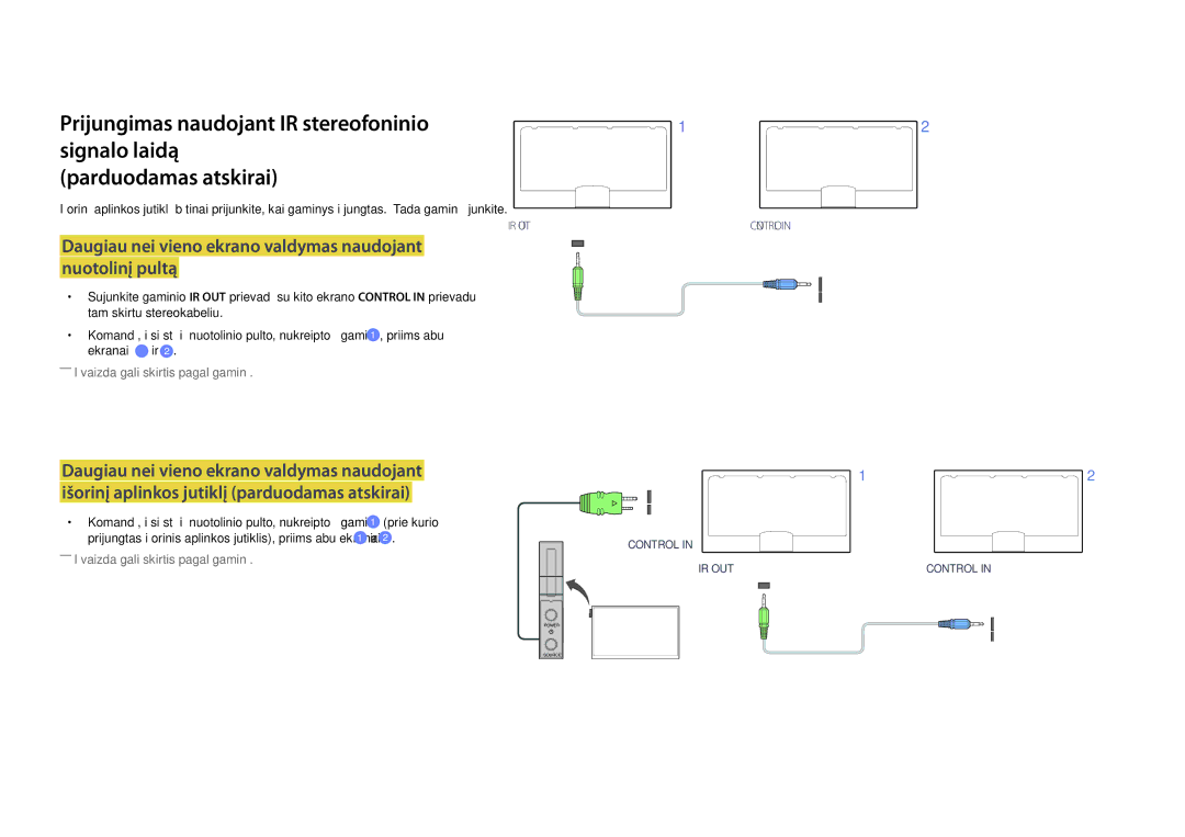 Samsung LH46UDDPUBB/EN manual Daugiau nei vieno ekrano valdymas naudojant nuotolinį pultą 