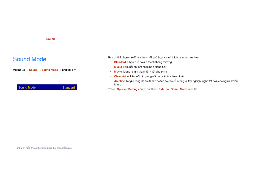 Samsung LH46UDDPUBB/XY manual Điều chỉnh âm thanh, Sound Mode 