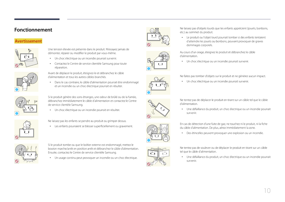 Samsung LH46UDEBLBB/EN, LH55UDEHLBB/EN, LH55UDEBLBB/EN, LH46UDEHLBB/EN, LH46UDECLBB/EN manual Fonctionnement 