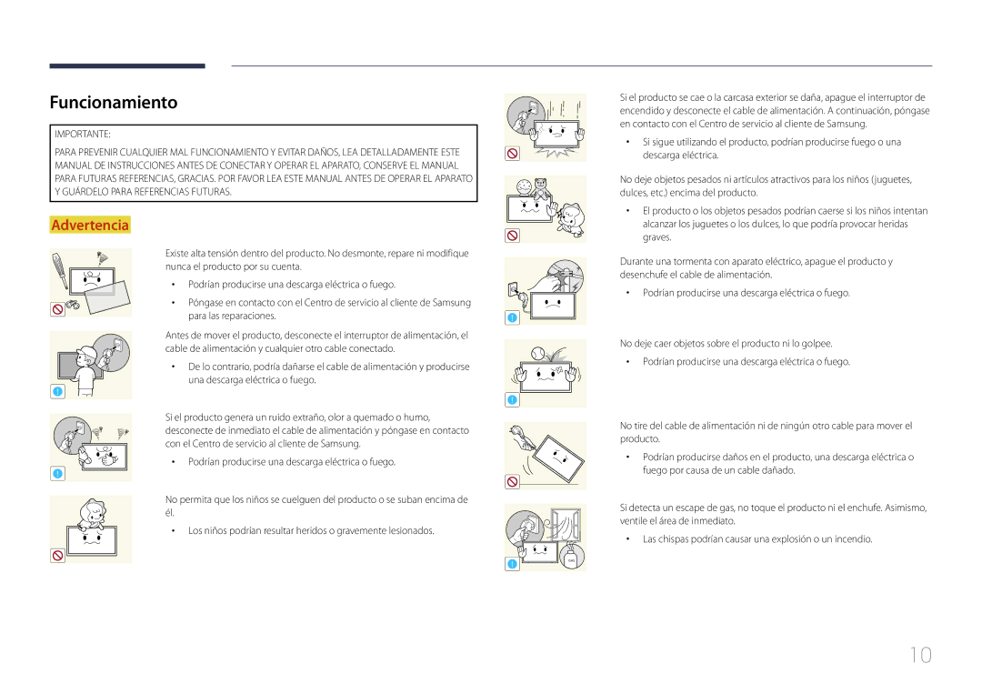 Samsung LH46UDEBLBB/EN, LH55UDEHLBB/EN, LH55UDEBLBB/EN, LH46UDEHLBB/EN, LH46UDECLBB/EN manual Funcionamiento, Importante 