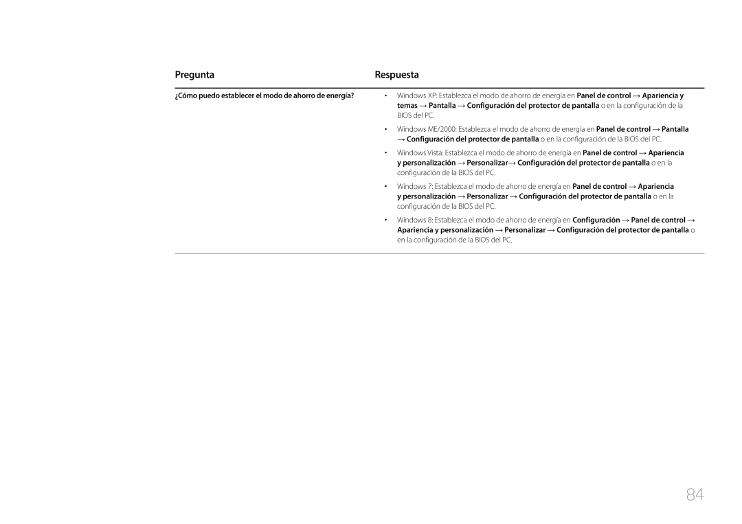 Samsung LH46UDECLBB/EN, LH46UDEBLBB/EN, LH55UDEHLBB/EN, LH55UDEBLBB/EN, LH46UDEHLBB/EN manual Pregunta, Respuesta 