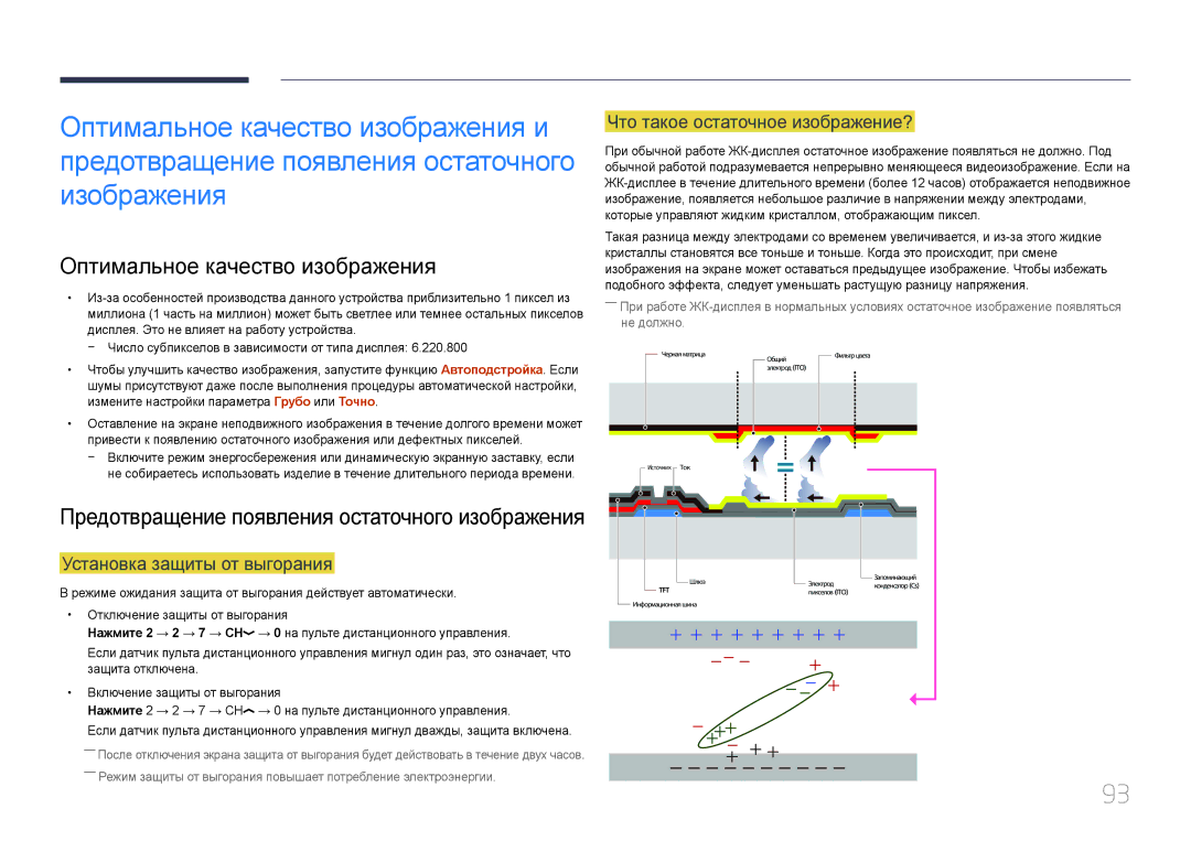 Samsung LH46UDEHLBB/EN Оптимальное качество изображения, Установка защиты от выгорания, Что такое остаточное изображение? 