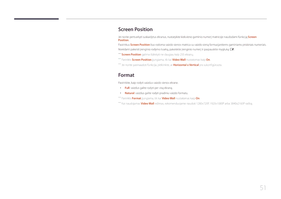 Samsung LH55UDEHLBB/EN, LH46UDEBLBB/EN, LH55UDEBLBB/EN, LH46UDEHLBB/EN, LH46UDECLBB/EN manual Screen Position, Format 