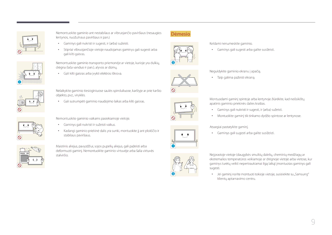 Samsung LH46UDECLBB/EN, LH46UDEBLBB/EN, LH55UDEHLBB/EN, LH55UDEBLBB/EN, LH46UDEHLBB/EN manual Stalviršio 