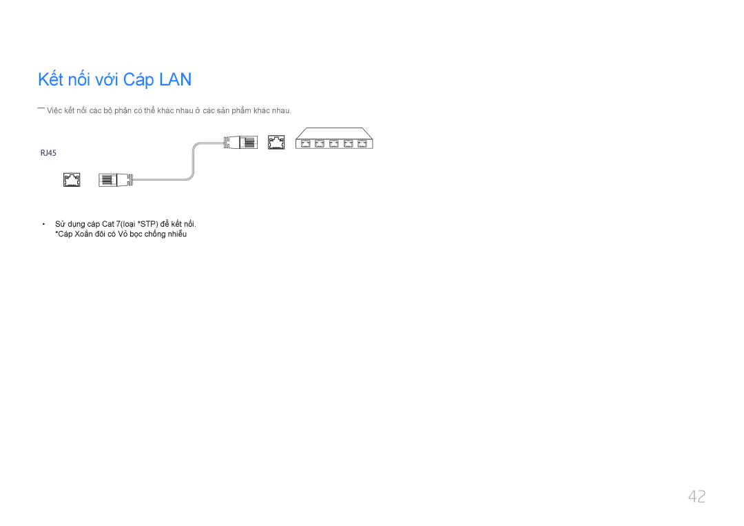 Samsung LH55UDEHLBB/XV, LH46UDEBLBB/XV, LH46UDECLBB/XY, LH46UDEBLBB/XL, LH46UDECLBB/XV, LH55UDEBLBB/XL Kế́t nố́i với Cá́p LAN 
