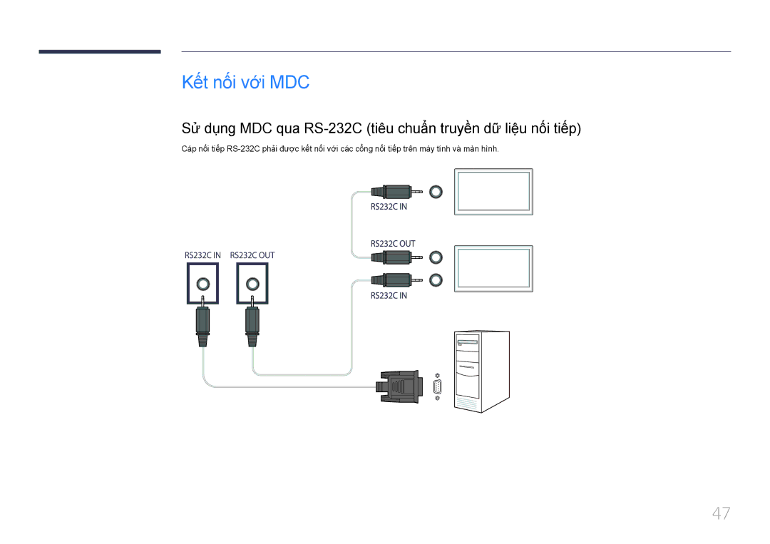 Samsung LH46UDECLBB/XV, LH46UDEBLBB/XV, LH46UDECLBB/XY, LH46UDEBLBB/XL, LH55UDEBLBB/XL, LH55UDEHLBB/XY manual Kết nối vơi MDC 