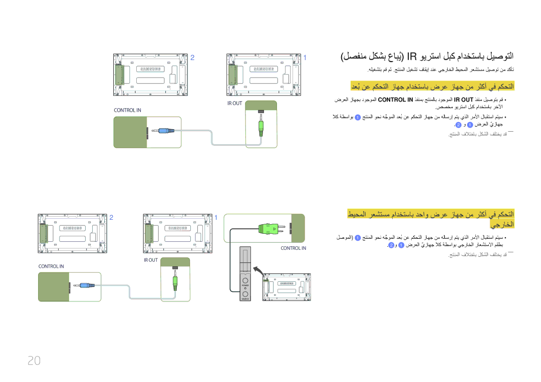 Samsung LH46UDEPLBB/NG, LH55UDEPLBB/NG manual لصفنم لكشب عابيُ Ir ويرتسا لبك مادختساب ليصوتلا 