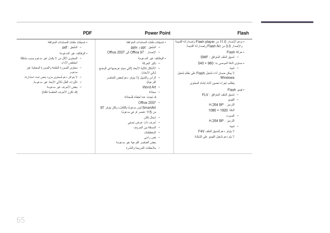 Samsung LH55UDEPLBB/NG, LH46UDEPLBB/NG manual Power Point, Flash 