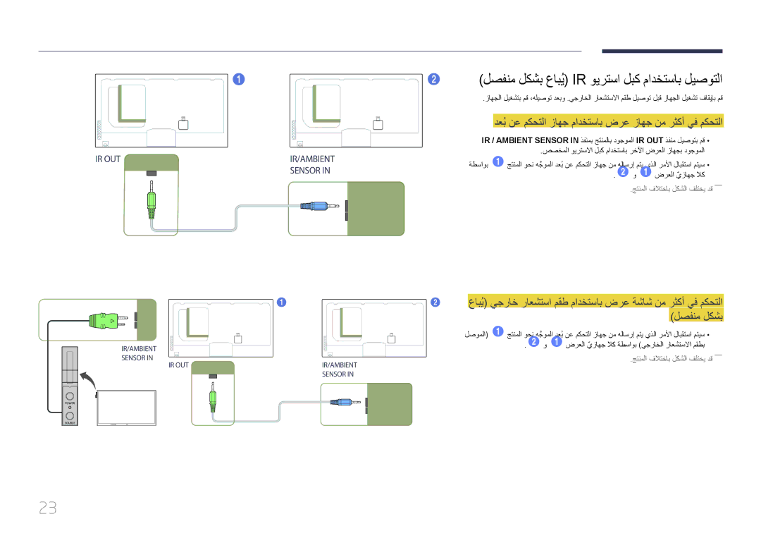 Samsung LH55UECPLGC/NG, LH46UECPLGC/NG لصفنم لكشب عابيُ Ir ويرتسا لبك مادختساب ليصوتلا, جتنملا فلاتخاب لكشلا فلتخي دق―― 