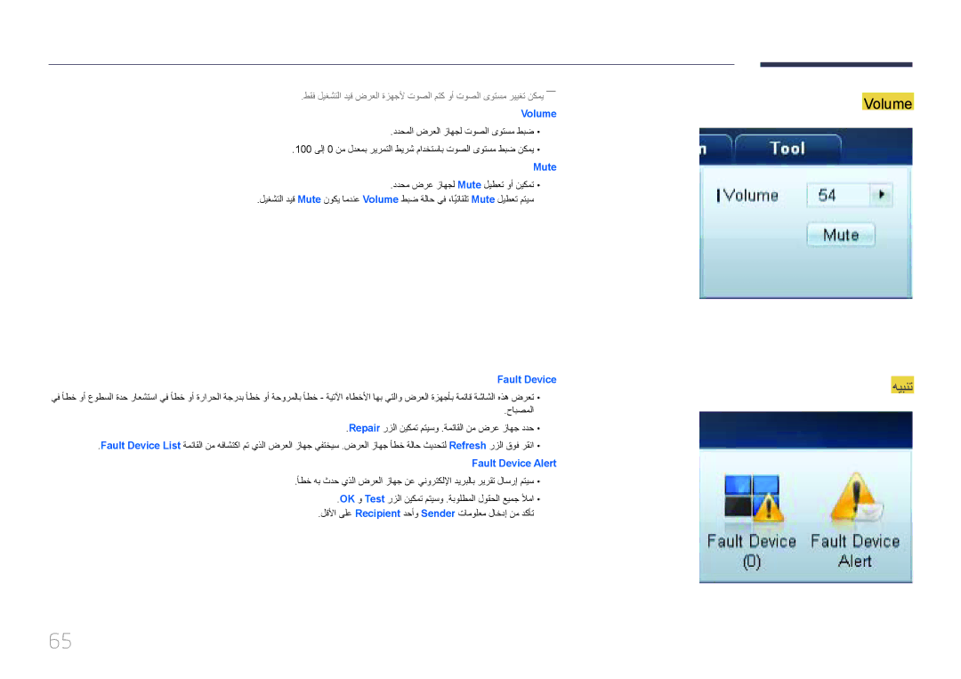 Samsung LH46UECPLGC/HD, LH46UECPLGC/NG, LH55UECPLGC/UE, LH55UECPLGC/NG manual Volume 