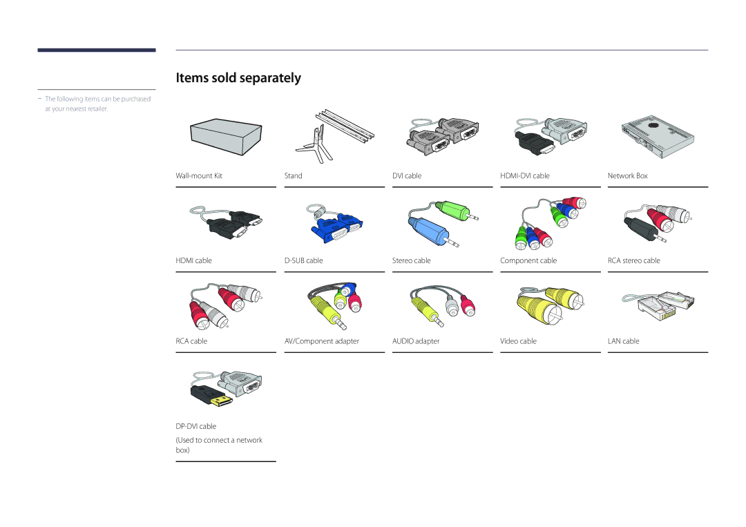 Samsung LH55UEDPLGC/CH, LH46UEDPLGC/EN, LH55UEDPLGC/EN, LH55UEDPLGC/NG, LH46UEDPLGC/NG, LH46UEDPLGC/SM Items sold separately 