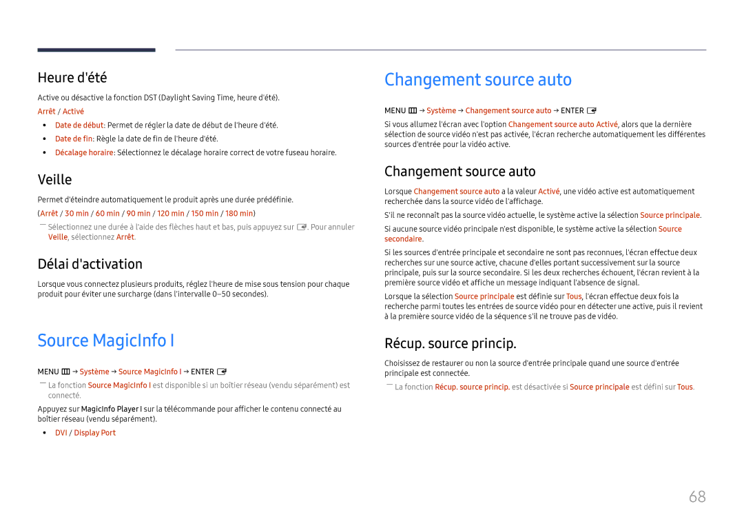 Samsung LH46UHFCLBB/EN manual Source MagicInfo, Changement source auto 