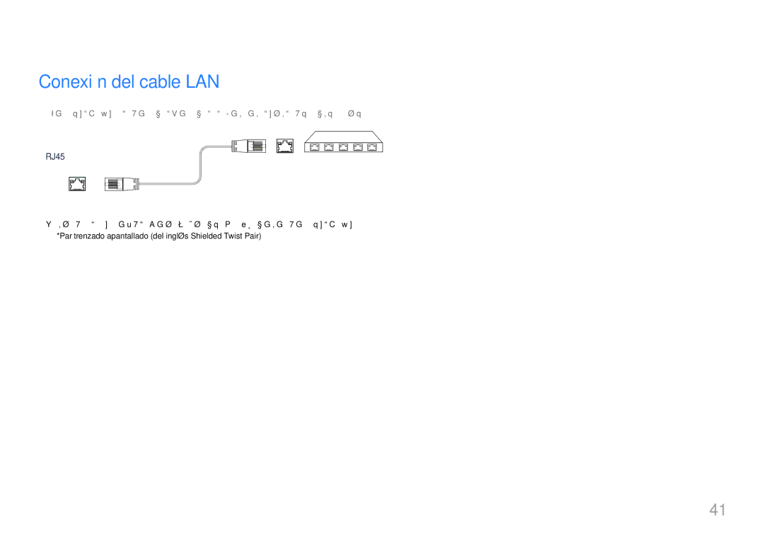 Samsung LH46UHFCLBB/EN manual Conexión del cable LAN, RJ45 