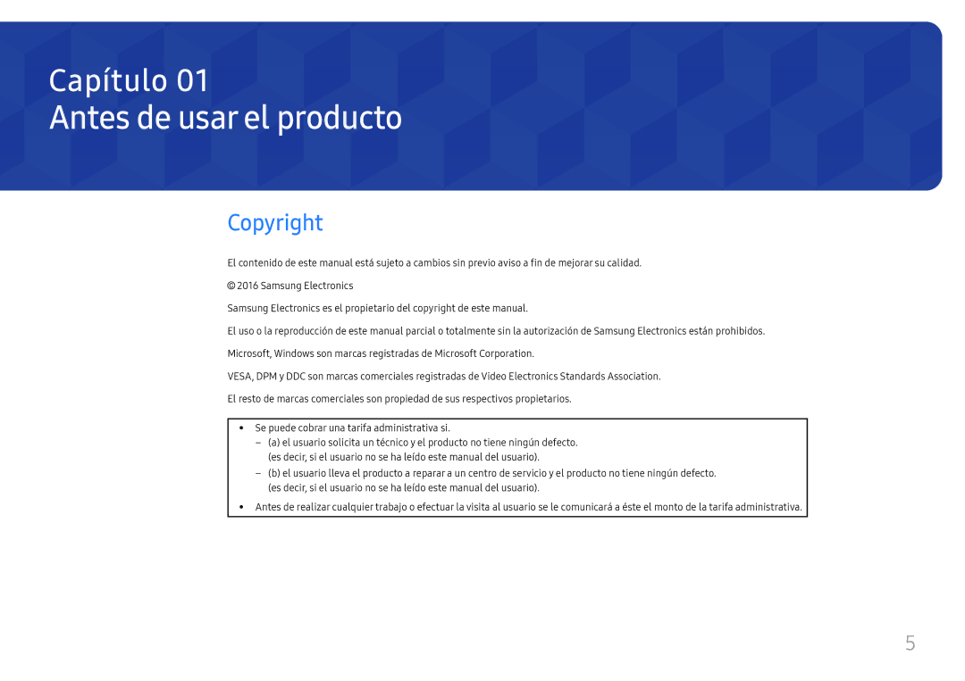 Samsung LH46UHFCLBB/EN manual Antes de usar el producto, Copyright 