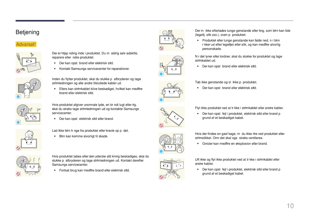 Samsung LH46UHFCLBB/EN manual Betjening 