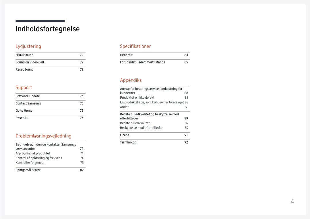 Samsung LH46UHFCLBB/EN manual Lydjustering 