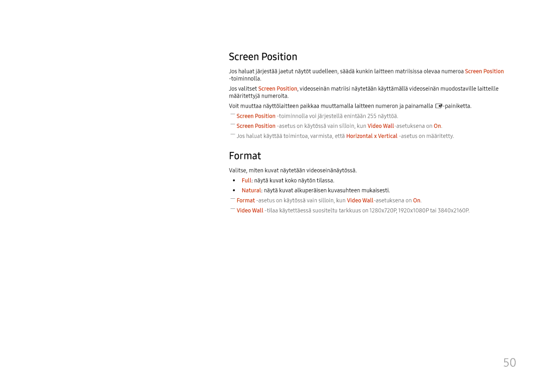 Samsung LH46UHFCLBB/EN manual Screen Position, Format 