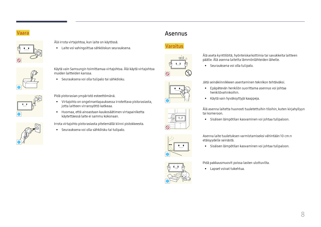 Samsung LH46UHFCLBB/EN manual Asennus 